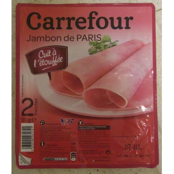 JAMBON DE PARIS CUIT A L\'ETOUFFEE 90 G (2 TRANCHES)