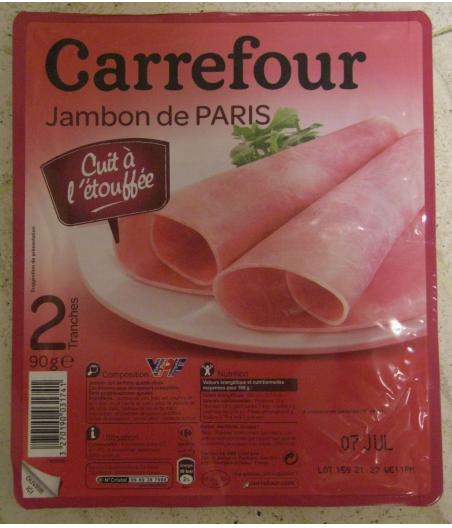 JAMBON DE PARIS CUIT A L\'ETOUFFEE 90 G (2 TRANCHES)