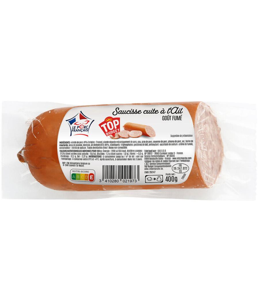 SAUCISSE CUITE A L\'AIL GOUT FUME 400G 400 G