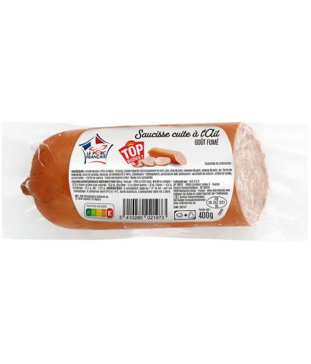 SAUCISSE CUITE A L\'AIL GOUT FUME 400G 400 G