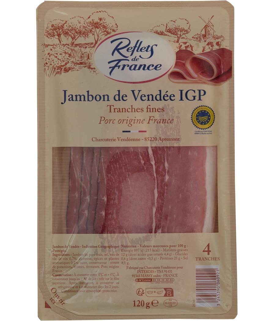 JAMBON DE VENDEE IGP LA BARQUETTE REFLET DE FRANCE 120G
