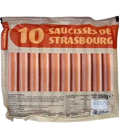 10 SAUCISSES STRASBOURG 350 G