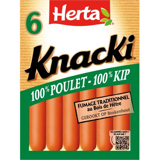 SAUCISSES KNACKI 100% POULET X6 HERTA 210G