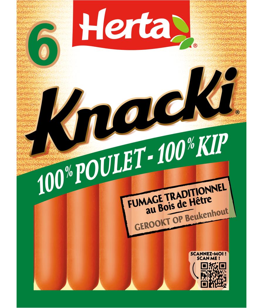 SAUCISSES KNACKI 100% POULET X6 HERTA 210G