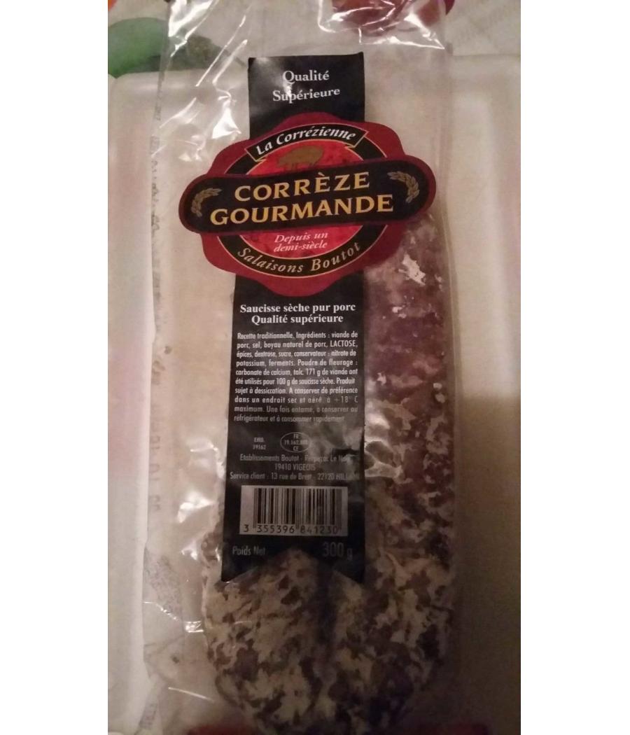 SAUCISSE SECHE PUR PORC QUALITE SUPERIEURE 300G