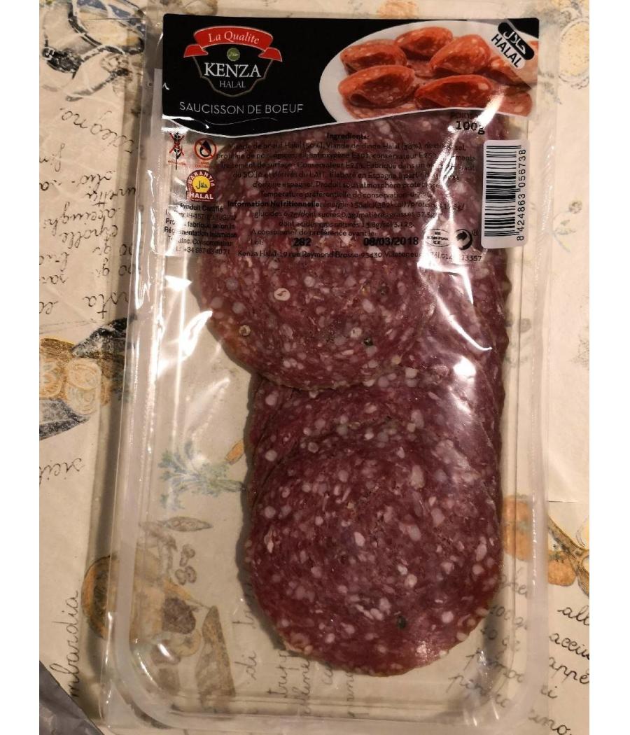 SALCHICHON DE DINDE ET BOEUF HALAL 100 G