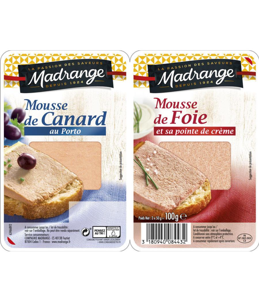 MOUSSE DE CANARD AU PORTO & MOUSSE DE FOIE ET SA POINTE DE CREME 100G