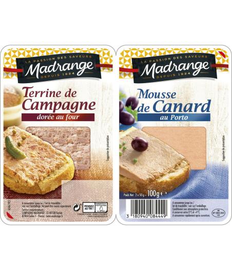 TERRINE DE CAMPAGNE ET MOUSSE DE CANARD MADRANGE 100G