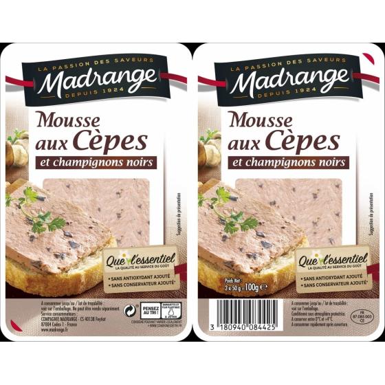 MOUSSE AUX CEPES ET CHAMPIGNONS NOIRS MADRANGE 100G