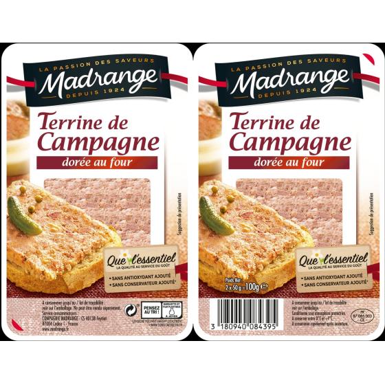 TERRINE DE CAMPAGNE DOREE AU FOUR MADRANGE 100G