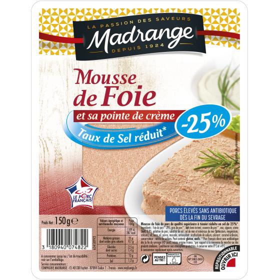 MOUSSE DE FOIE ET SA POINTE DE CREME MADRANGE 150G