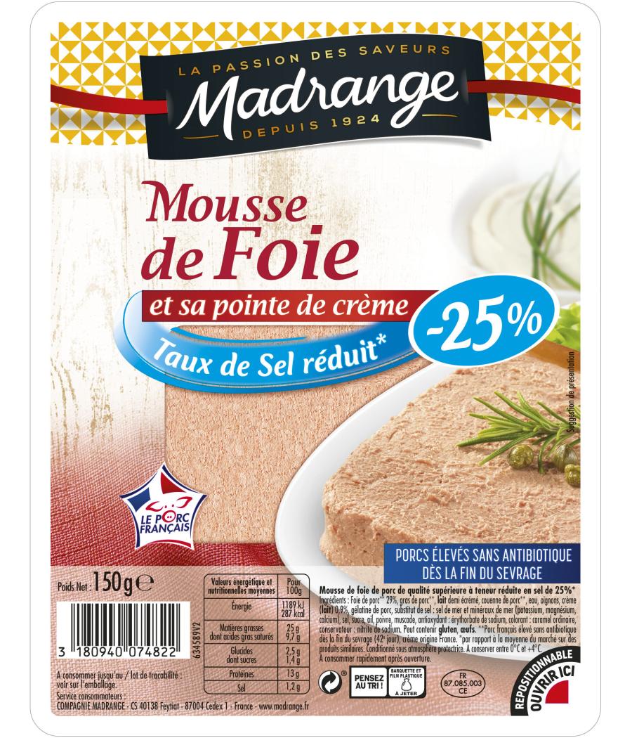 MOUSSE DE FOIE ET SA POINTE DE CREME MADRANGE 150G