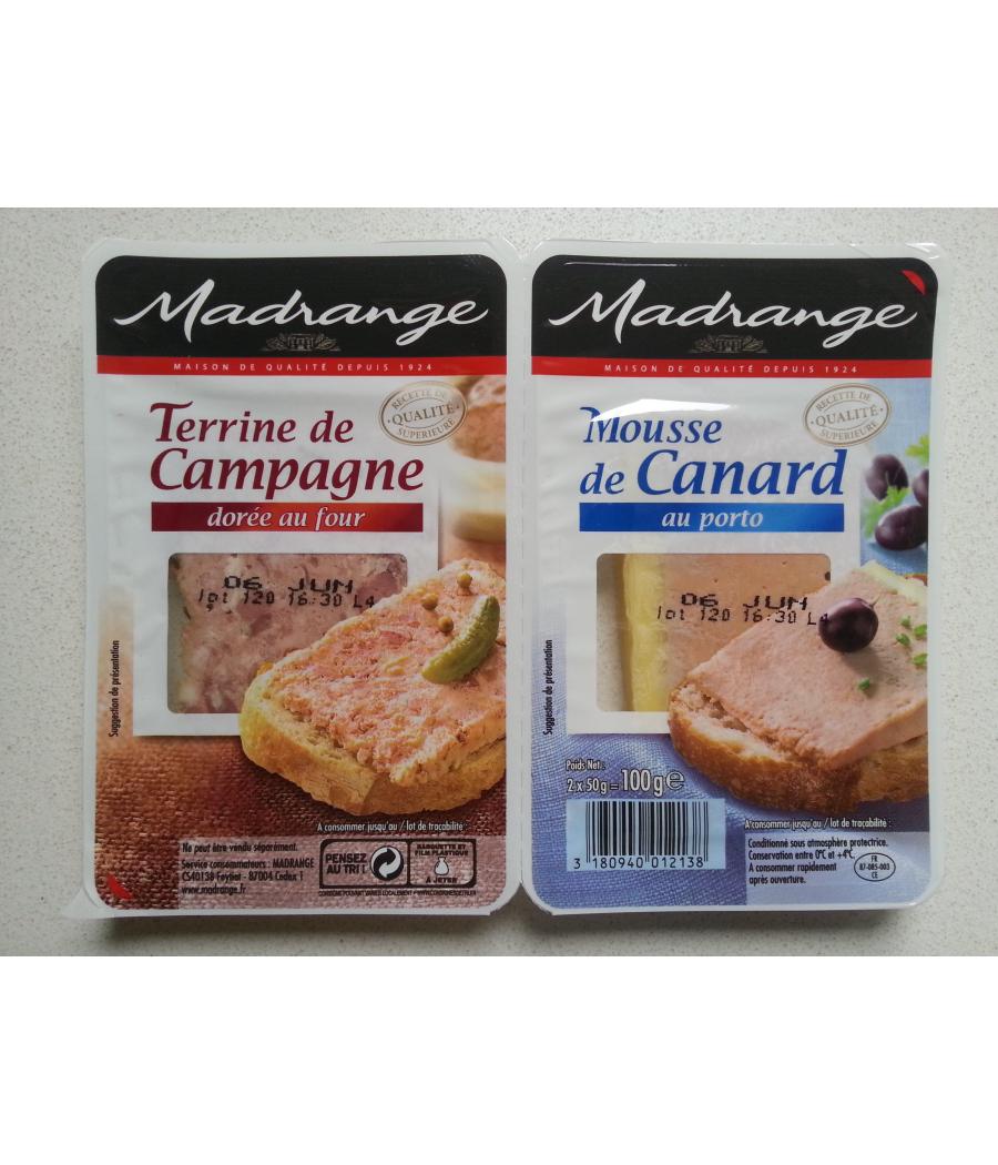 DUO MOUSSE DE CANARD MADRANGE 100G