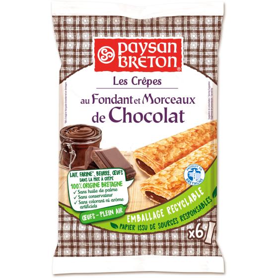 CREPES AU FONDANT ET MORCEAUX DE CHOCOLAT PAYSAN BRETON 180G
