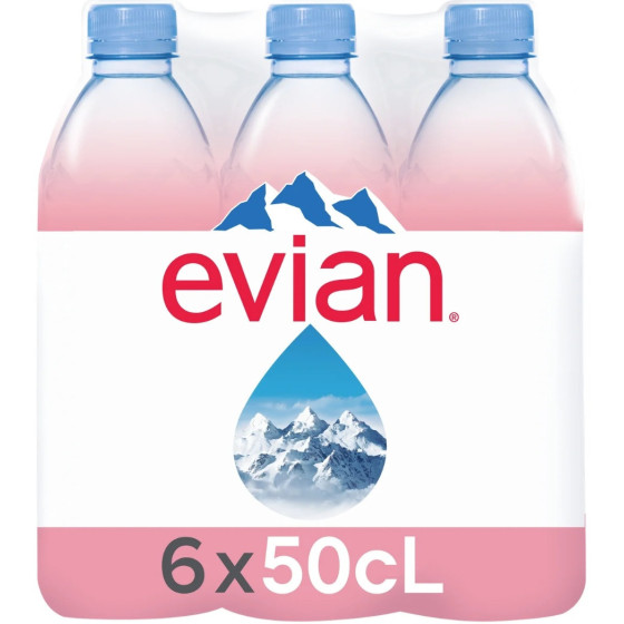 EAU EVIAN PLASTIQUE RECYCLE 6 X 50CL