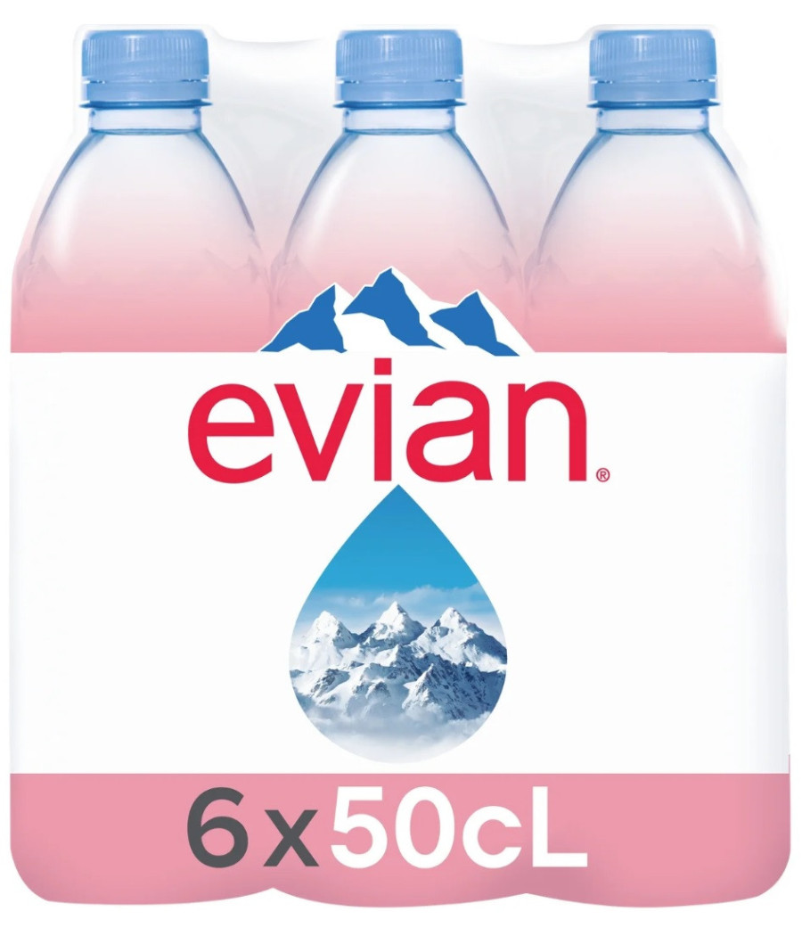 EAU EVIAN PLASTIQUE RECYCLE 6 X 50CL