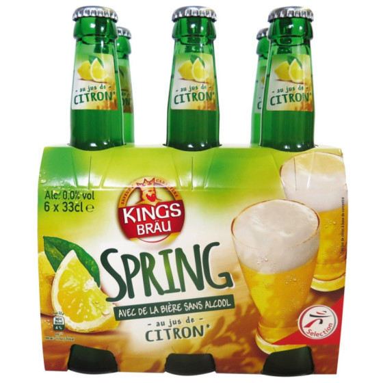 SPRING BIERE SANS ALCOOL AU CITRON 6X33CL 0.0% 330 ML