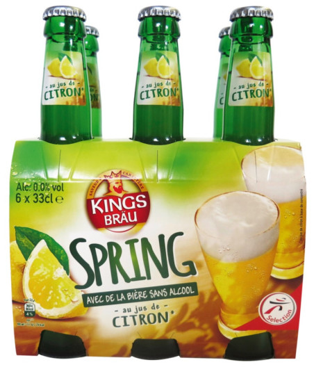 BIERE SANS ALCOOL AU CITRON SPRING 6X33CL