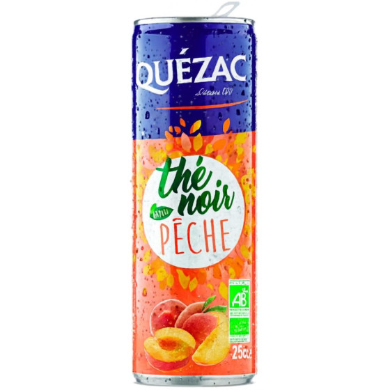 EAU GAZEUSE SAVEUR  THE NOIR  PECHE QUEZAC 25CL