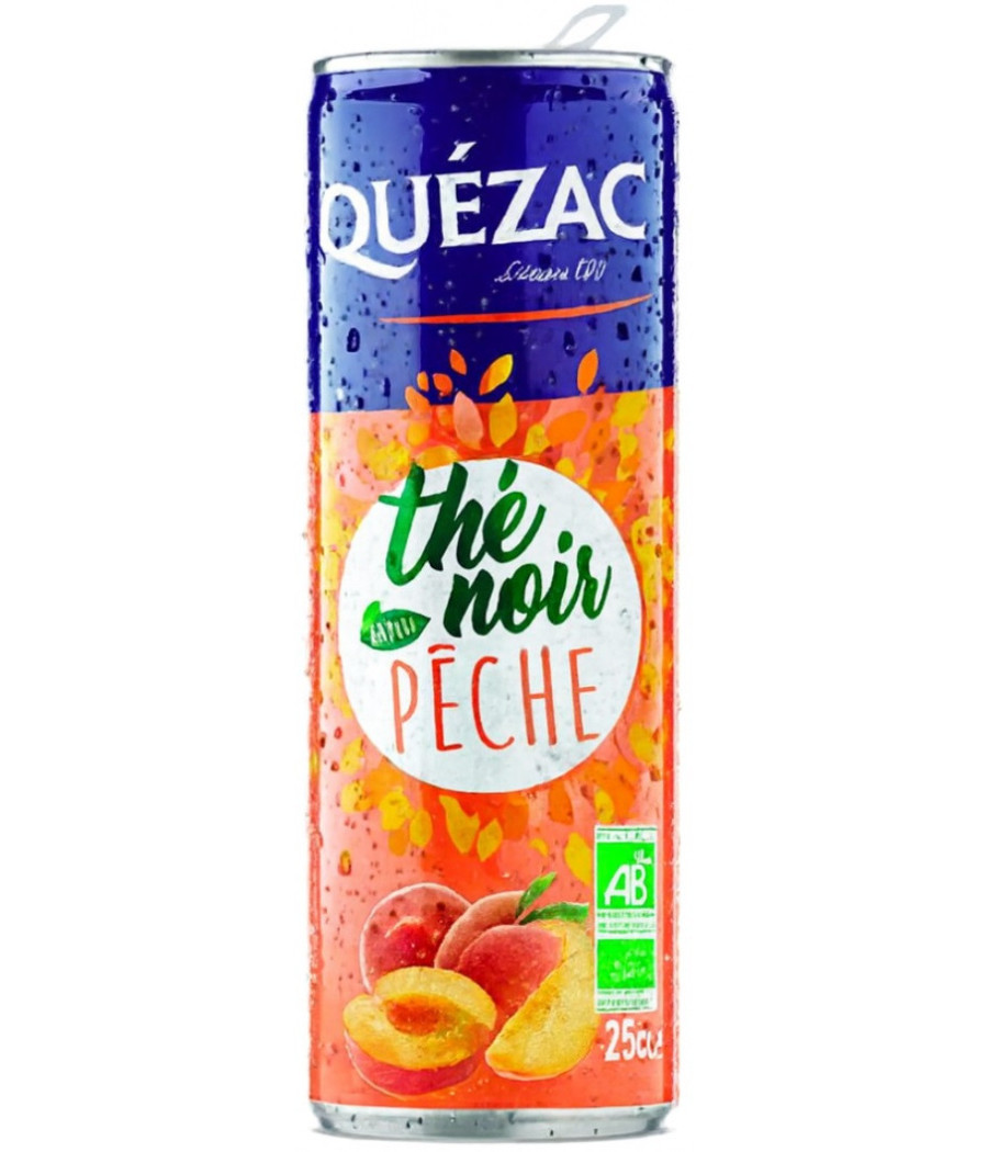 EAU GAZEUSE SAVEUR  THE NOIR  PECHE QUEZAC 25CL