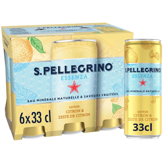 EAU MINERALE NATURELLE ET SAVEURS FRUITEES (SAVEUR CITRON ET ZESTE DE CITRON) 6 X 33 CL