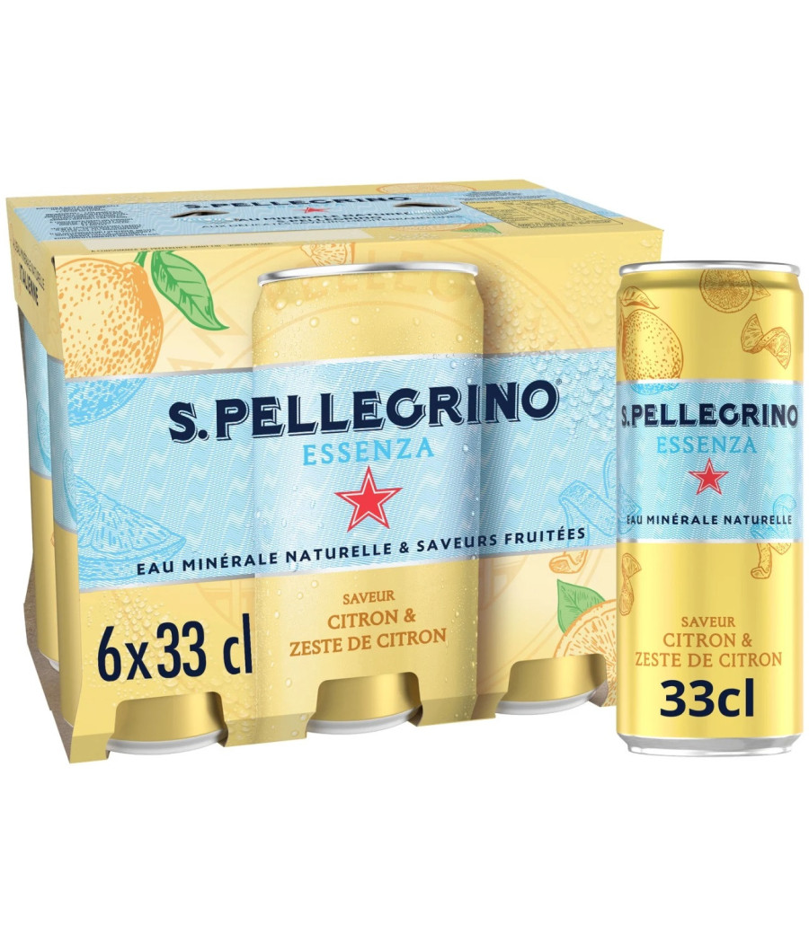 EAU MINERALE NATURELLE ET SAVEURS FRUITEES (SAVEUR CITRON ET ZESTE DE CITRON) 6 X 33 CL