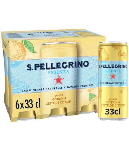 EAU MINERALE NATURELLE ET SAVEURS FRUITEES (SAVEUR CITRON ET ZESTE DE CITRON) 6 X 33 CL