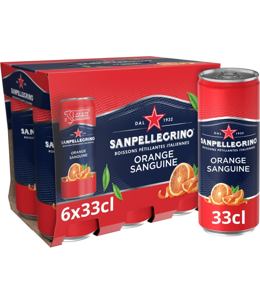 BOISSON SANPELLEGRINO ARANCIATA ROSSA 6×33CL