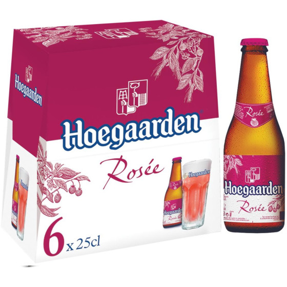 BIERE BLANCHE ROSEE HOEGAARDEN  6 X 25CL