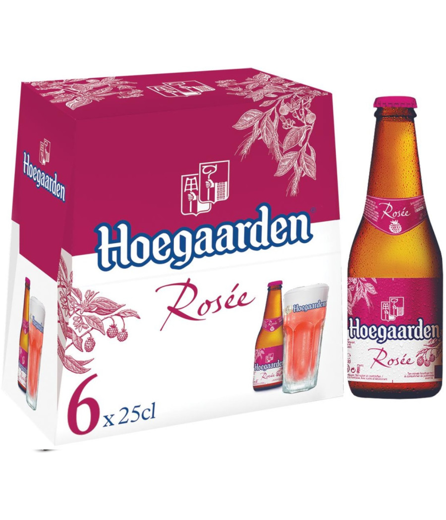 BIERE BLANCHE ROSEE HOEGAARDEN  6 X 25CL