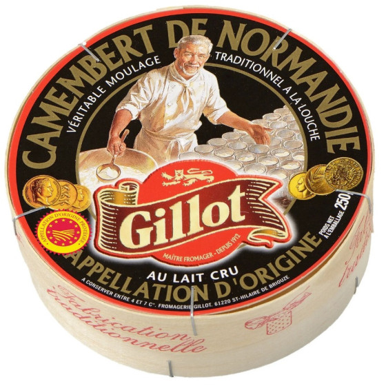 FROMAGE CAMEMBERT DE NORMANDIE AOP AU LAIT CRU GILLOT 250G