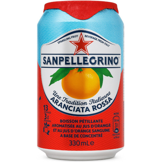 BOISSON SANPELLEGRINO PETILLANTE AU JUS D'ORANGE SANGUINE 33CL