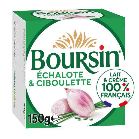 FROMAGE FRAIS A L'ECHALOTE ET A LA CIBOULETTE BOURSIN 150G