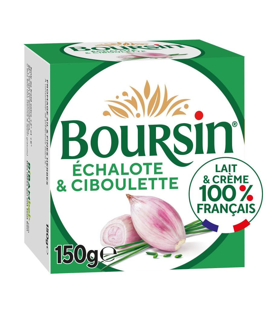 FROMAGE FRAIS A L'ECHALOTE ET A LA CIBOULETTE BOURSIN 150G