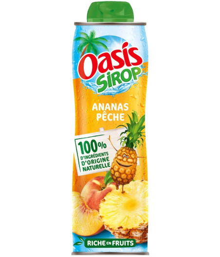 SIROP ANANAS PECHE OASIS 60CL