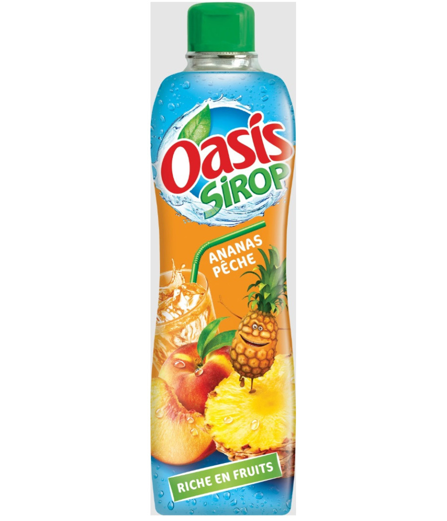 SIROP ANANAS PECHE OASIS 75CL