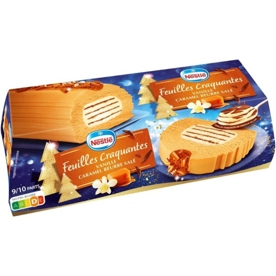 FEUILLES CRAQUANTES VANILLE CARAMEL BEURRE SALE NESTLE 540G