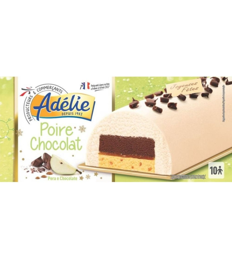 BUCHE GLACEE  ADELIE POIRE CHOCOLAT 550G
