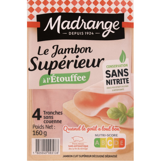 LE JAMBON SUPERIEUR A L\'ETOUFFE 160 G 4 TRANCHES