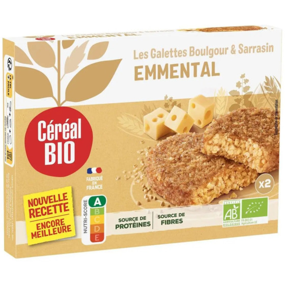 GALETTES BOULGOUR & SARRASIN A L'EMMENTAL CEREAL BIO 200G