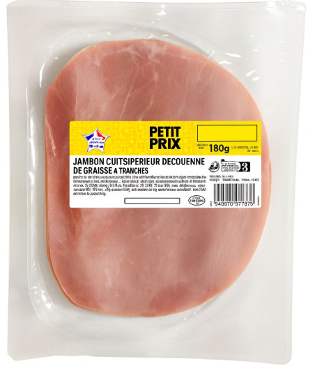 JAMBON CUIT SUPERIEUR DD 4T 180 G