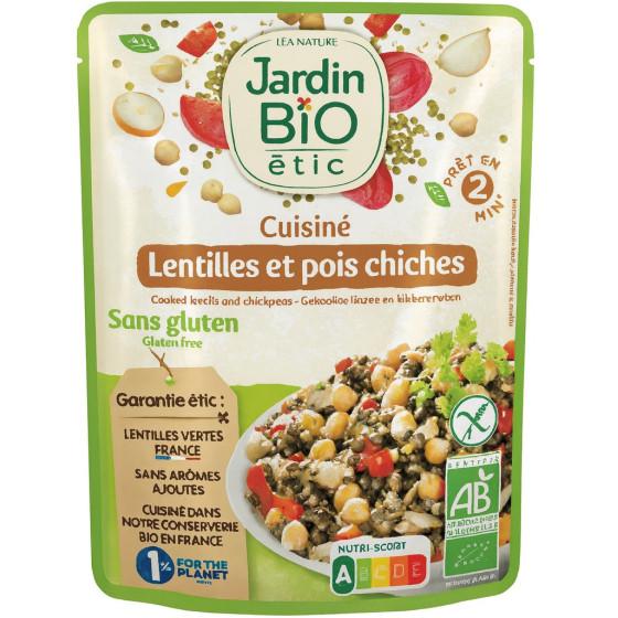 LENTILLE ET POIS CHICHES CUISINE JARDIN BIO 250G