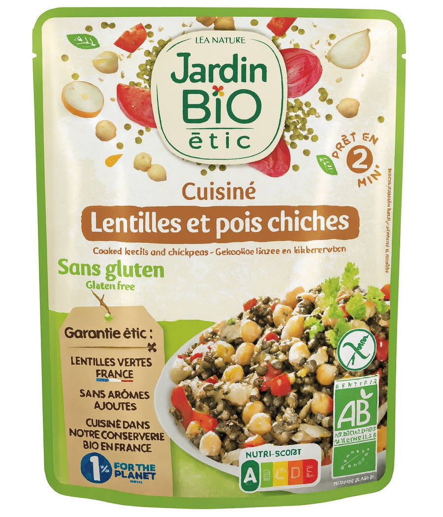 LENTILLE ET POIS CHICHES CUISINE JARDIN BIO 250G