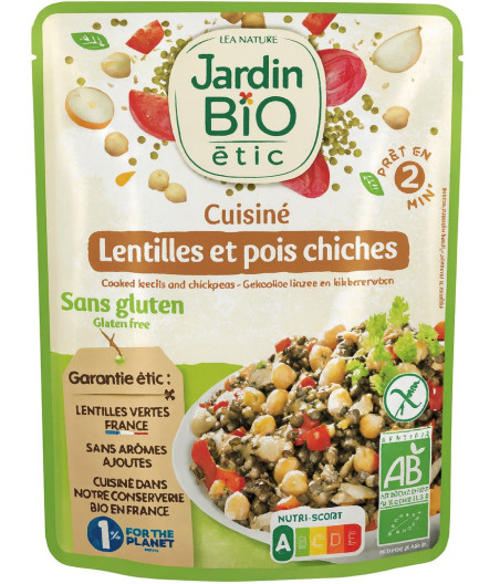 LENTILLE ET POIS CHICHES CUISINE JARDIN BIO 250G