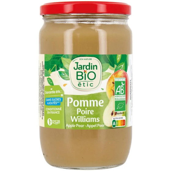 PUREE POMME POIRE WILLIAMS JARDIN BIO 680G