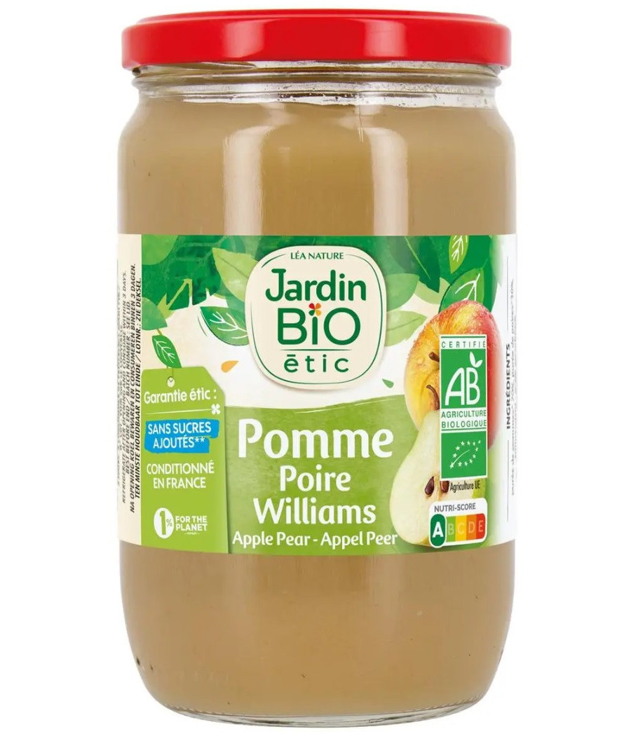 PUREE JARDIN BIO  POMME POIRE WILLIAMS 680G
