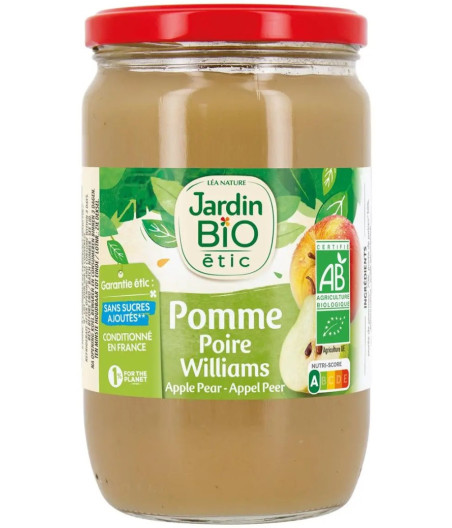 PUREE JARDIN BIO  POMME POIRE WILLIAMS 680G