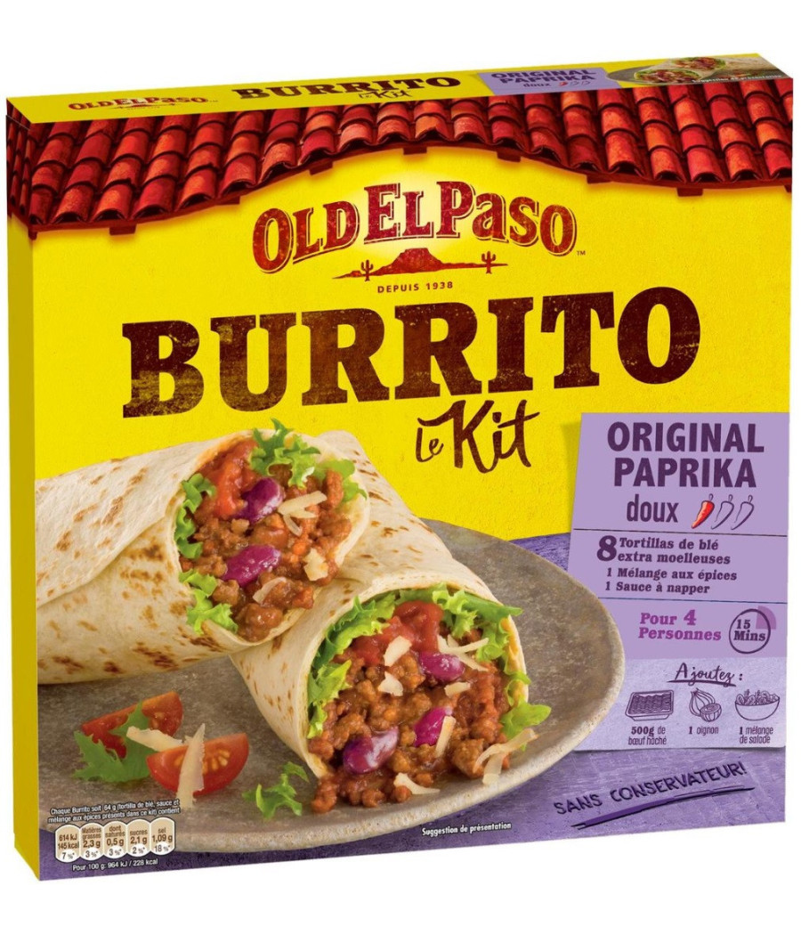 KIT POUR BURRITOS ORIGINAL PAPRIKA DOUX OLD EL PASO 510G