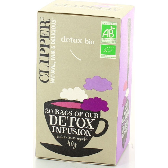 INFUSION DETOX ORGANIC TEA BAGS CLIPPER 40G