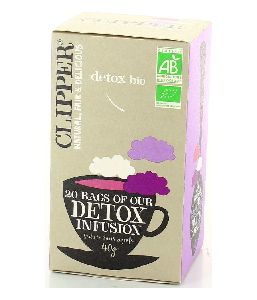 INFUSION DETOX ORGANIC TEA BAGS CLIPPER 40G